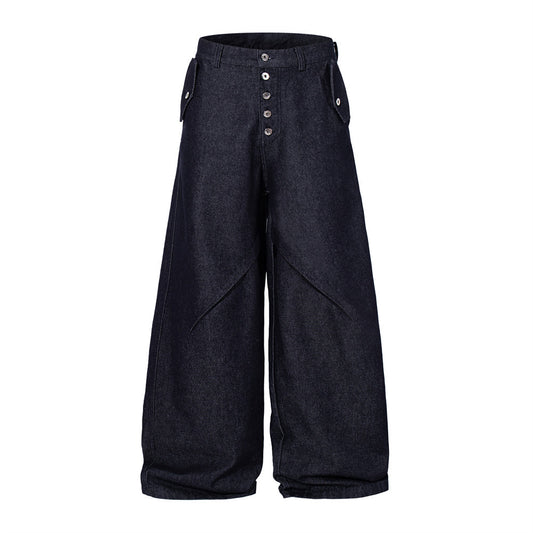 Mens Denim Wide Leg Pants