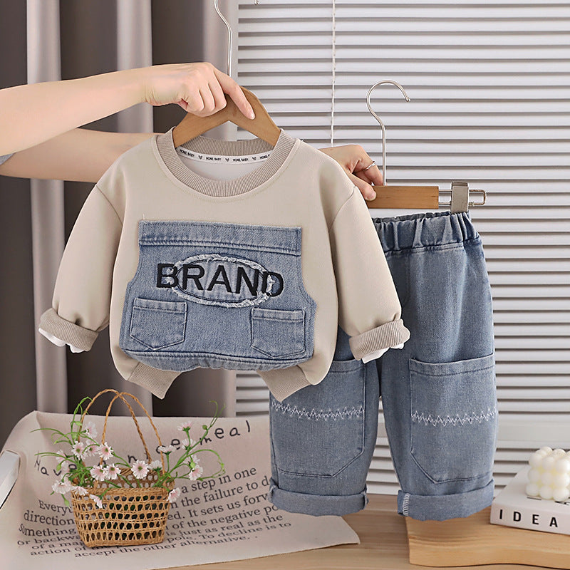 Sweatshirt long sleeved two-piece autumn outfit