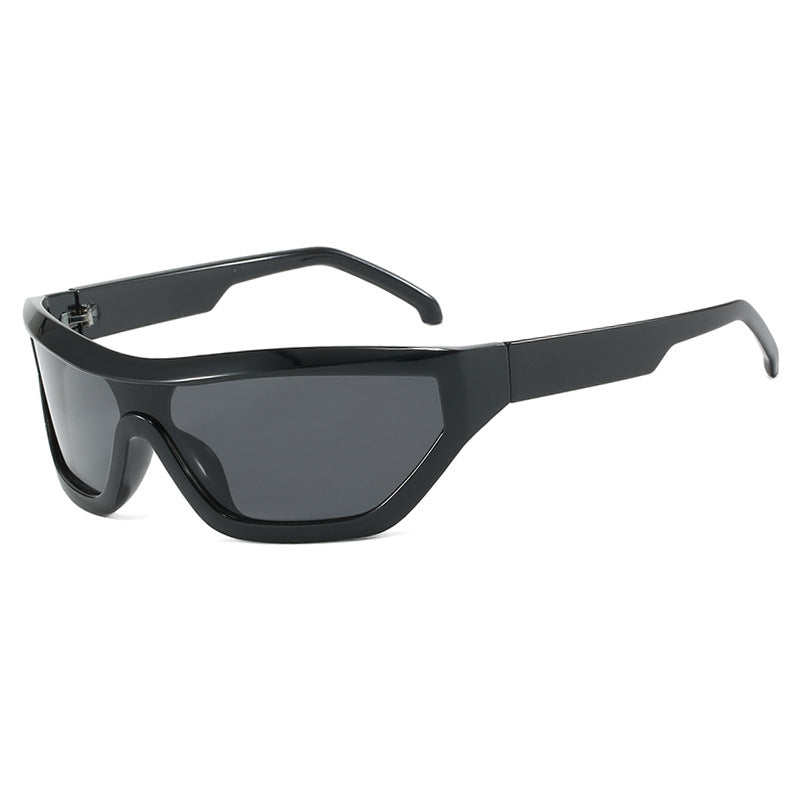 Conjoined Y2K Sunglasses Hip Hop Hot Girl Sunglasses Bounce Di Sunglasses Personalized Outdoor Street Shooting Sunglasses Narrow Frame