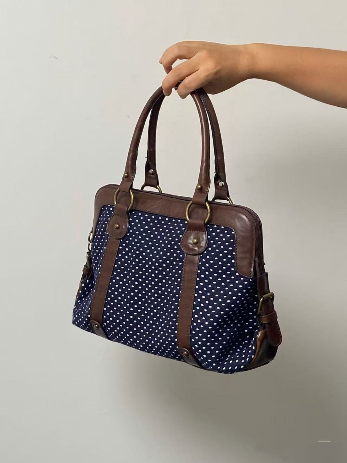 Retro Polka Dot College Style Tote Bag