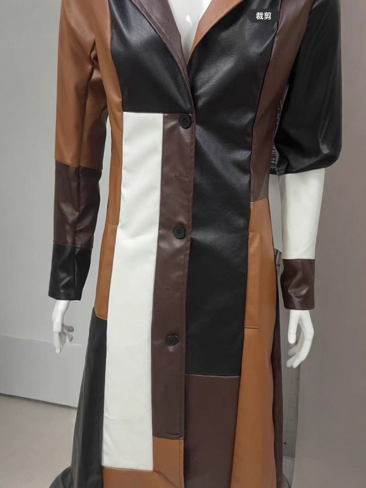 Patchwork corduroy coat