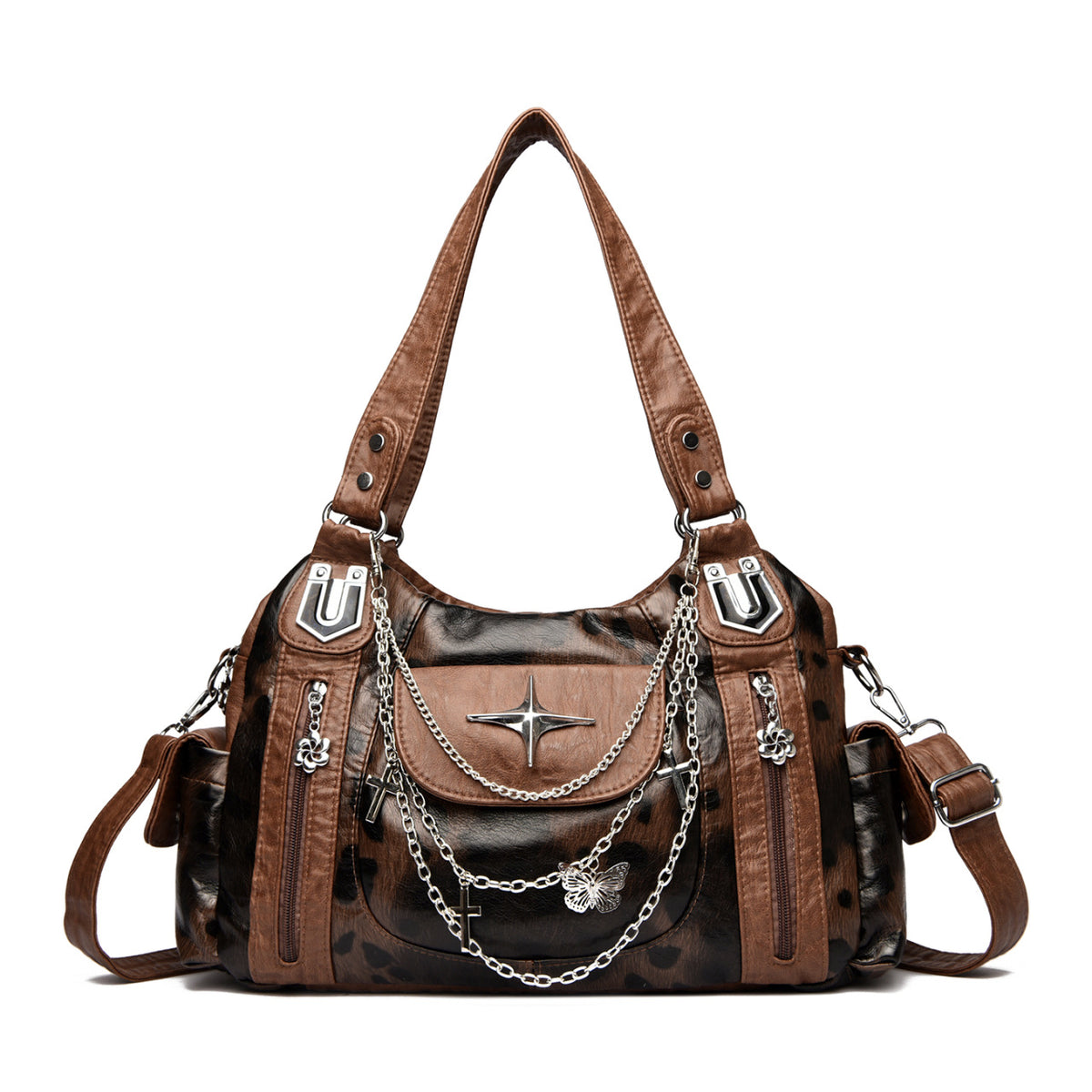 Retro Distressed Chain Tote Bag
