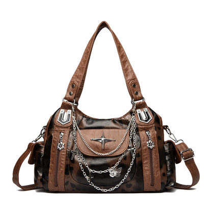 Retro Distressed Chain Tote Bag