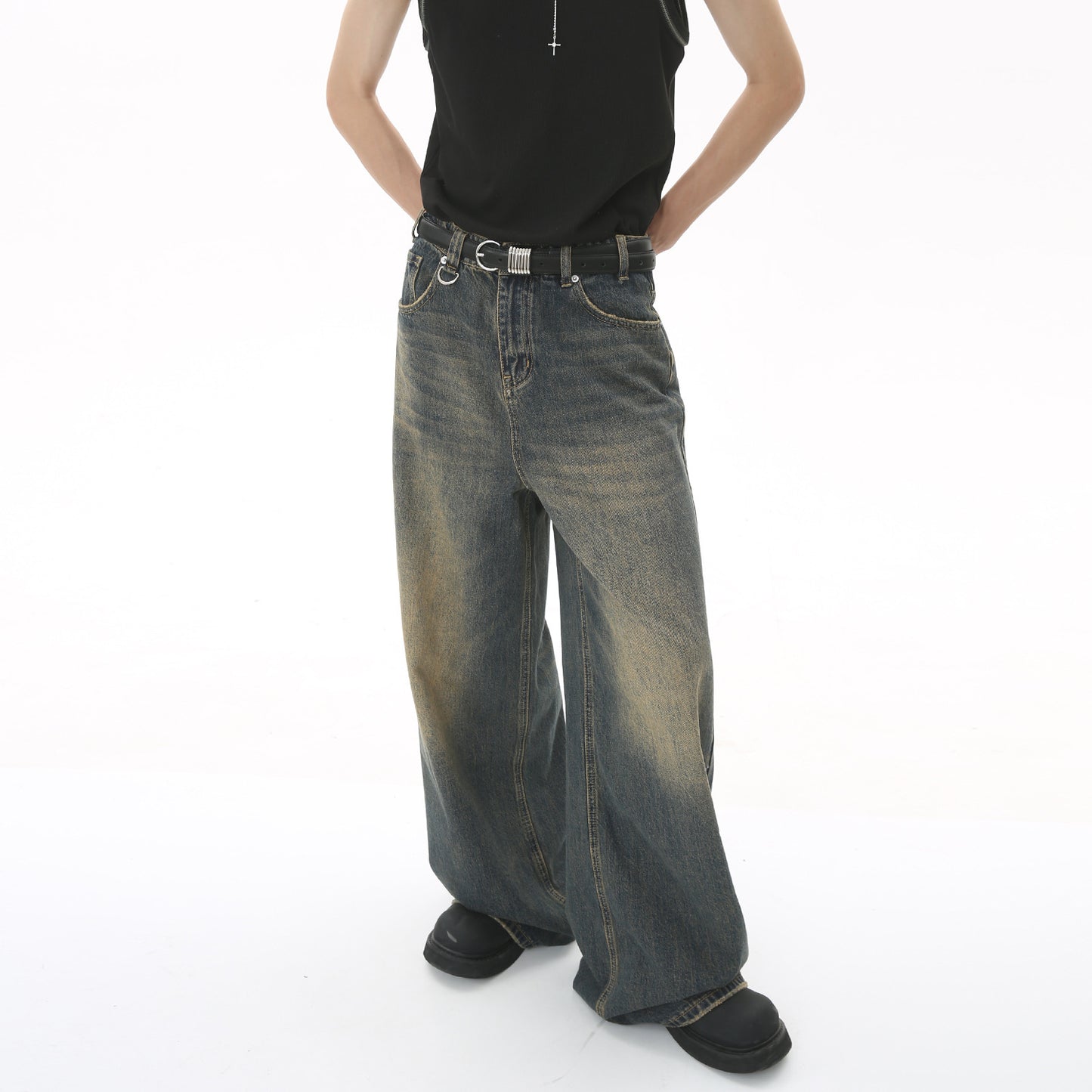 Retro jeans met wijde pijpen voor heren