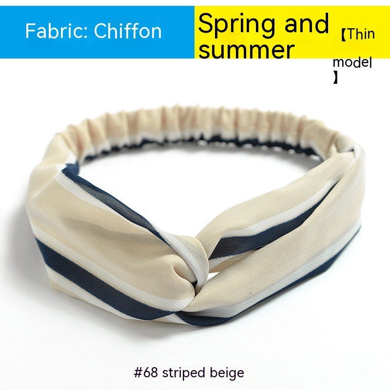 Elastische gekruiste chiffon hoofdband in Boheemse stijl
