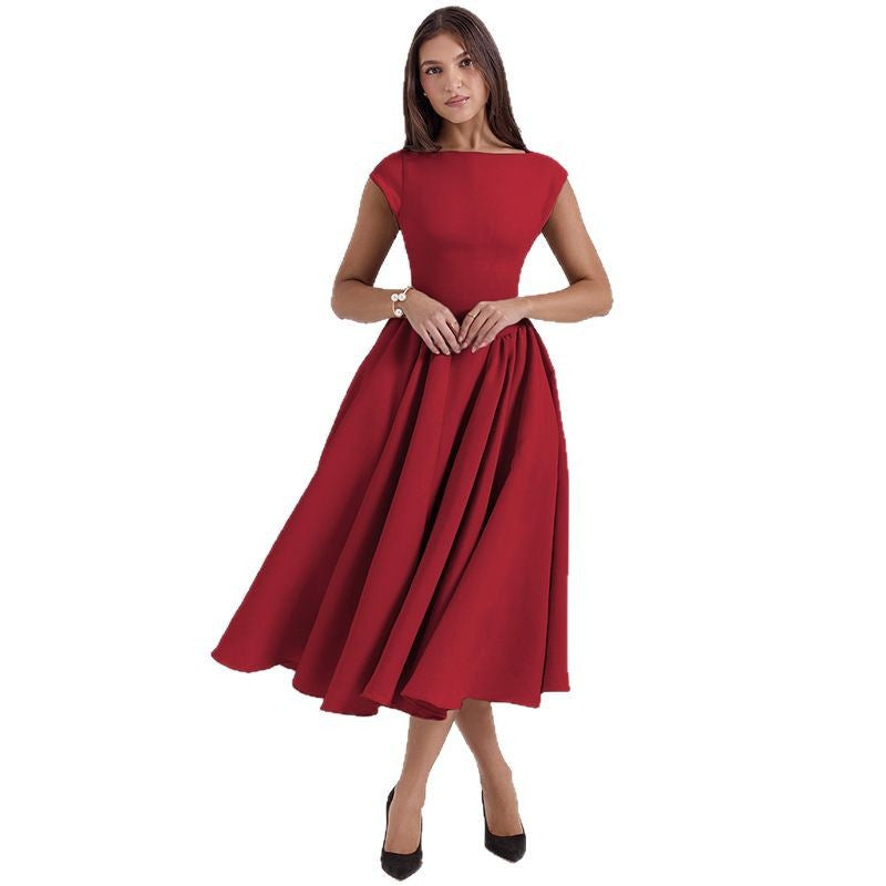 Elegant Sheer Back Cut-Out Sleeveless Fitted Dress