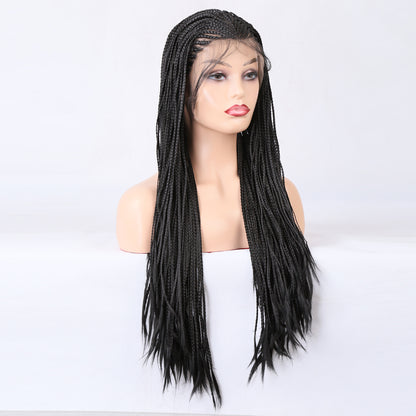 Lange synthetische pruik met gevlochten box braids