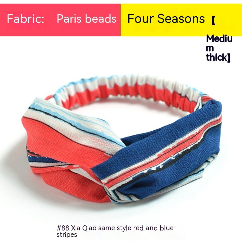 Elastische gekruiste chiffon hoofdband in Boheemse stijl