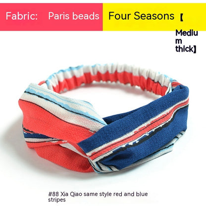 Elastische gekruiste chiffon hoofdband in Boheemse stijl