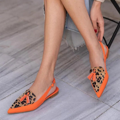 Womens Pointed Toe Tassel Sandals