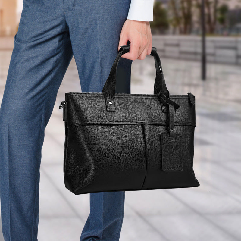 Men's Top Layer Cowhide Business Briefcase Laptop Bag