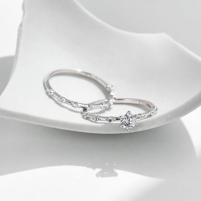 Moissanite S925 Sterling Zilvere Ring