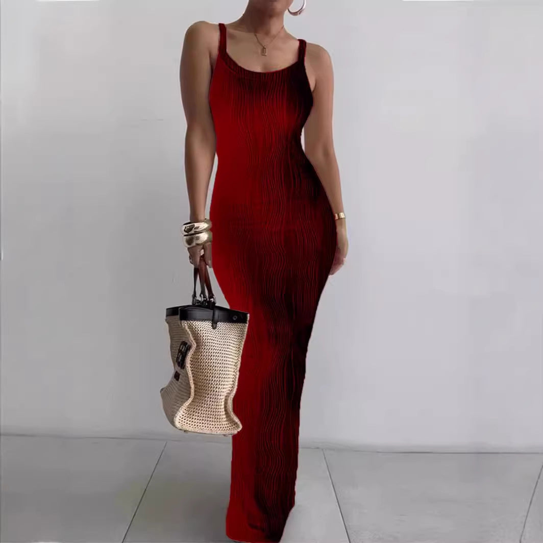 Summer Women's Fitted Sleeveless Elegant Long Dress Bodycon Dress