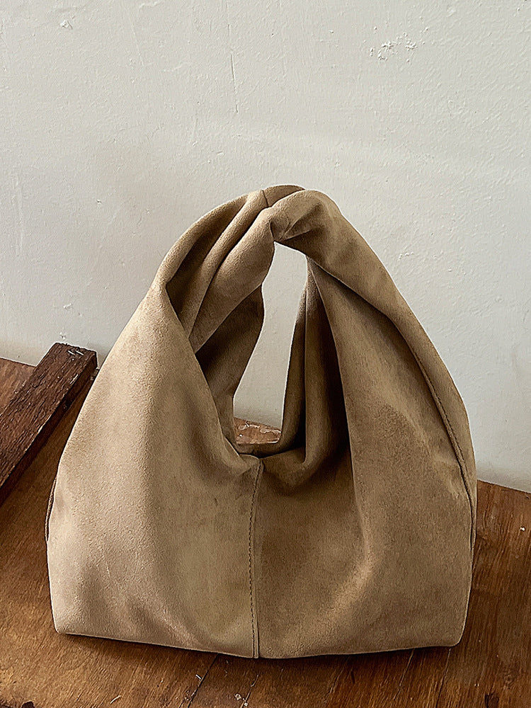 Women Suede Dumpling Bag Vintage Retro Handbag