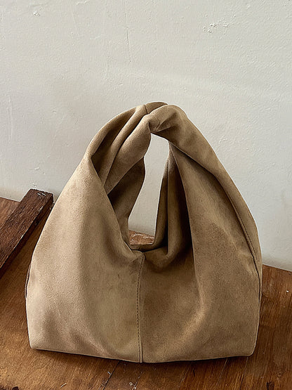 Women Suede Dumpling Bag Vintage Retro Handbag