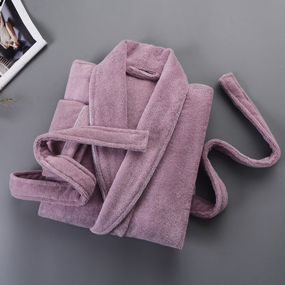 Winter thick pure cotton bathrobe
