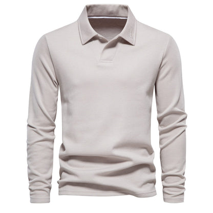 Polo T-shirt voor heren met lange mouwen kraag en knoop of ritssluiting
