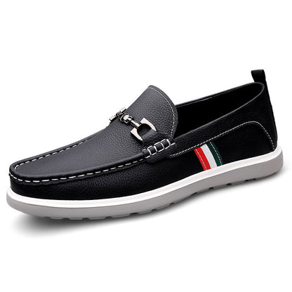 Spring Low-Cut Slip-On Genuine Leather First-Layer Cowhide Shoes