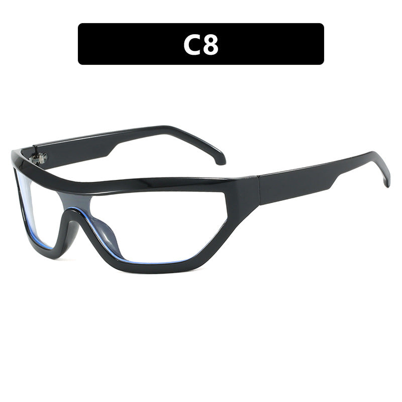 Conjoined Y2K Sunglasses Hip Hop Hot Girl Sunglasses Bounce Di Sunglasses Personalized Outdoor Street Shooting Sunglasses Narrow Frame