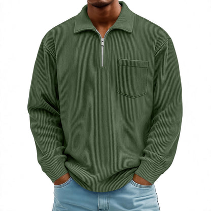 Zipper long sleeved pullover top