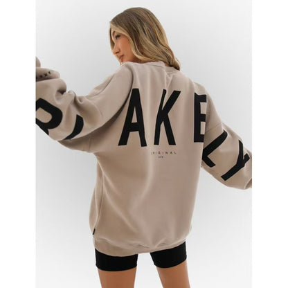 Gothic Letter Print Hooded Sweatshirt