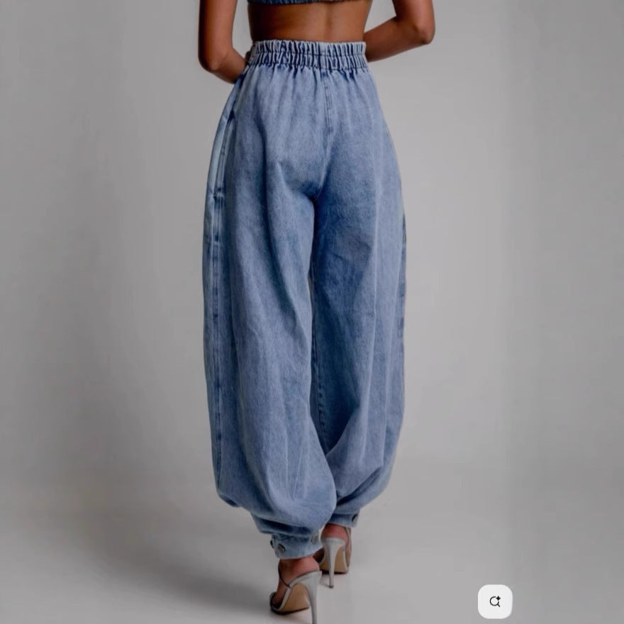 Hoge taille ballon jeans