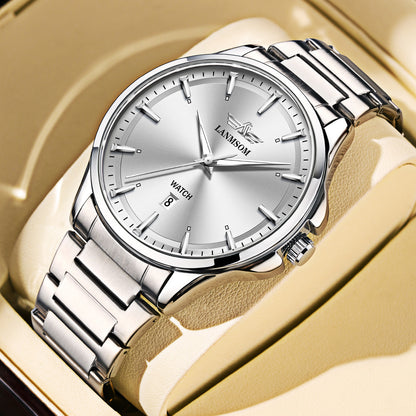 Lanmsom Mens Quartz Watch with Calendar