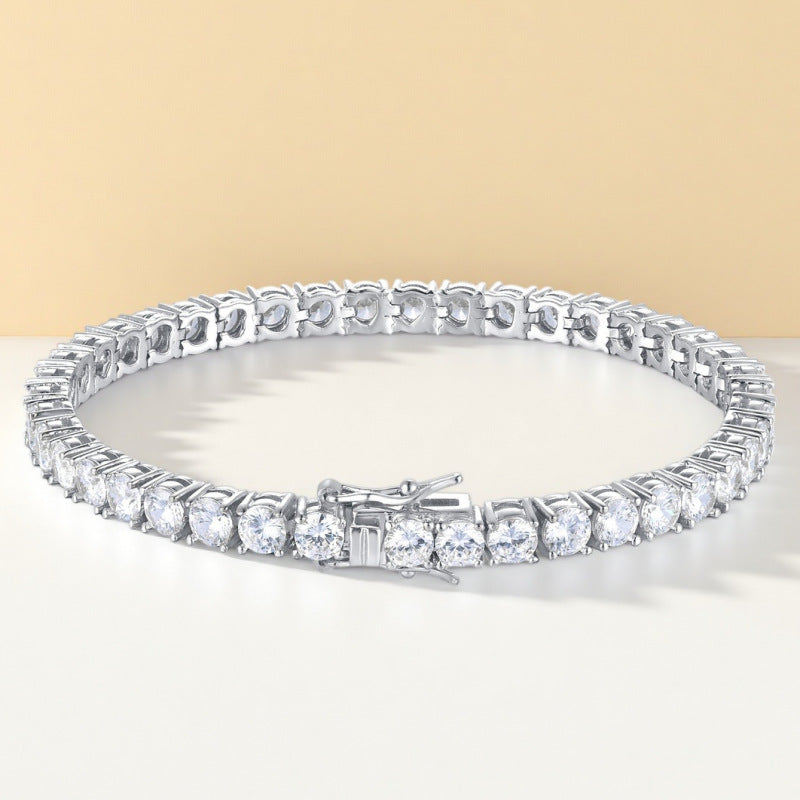 Classic 18K Gold Electroplated Tennis Bracelet with Zircon/Moissanite Stones