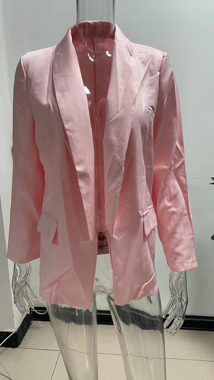 OL Style Fitted Blazer Coat for Women Autumn/Winter Fashion Professional Office Wear Slim Fit Casual Workwear