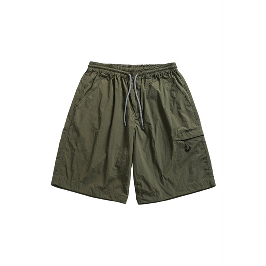 Simple Solid Color Quick-Dry Shorts for Men, Loose Casual Sports Five-Quarter Pants