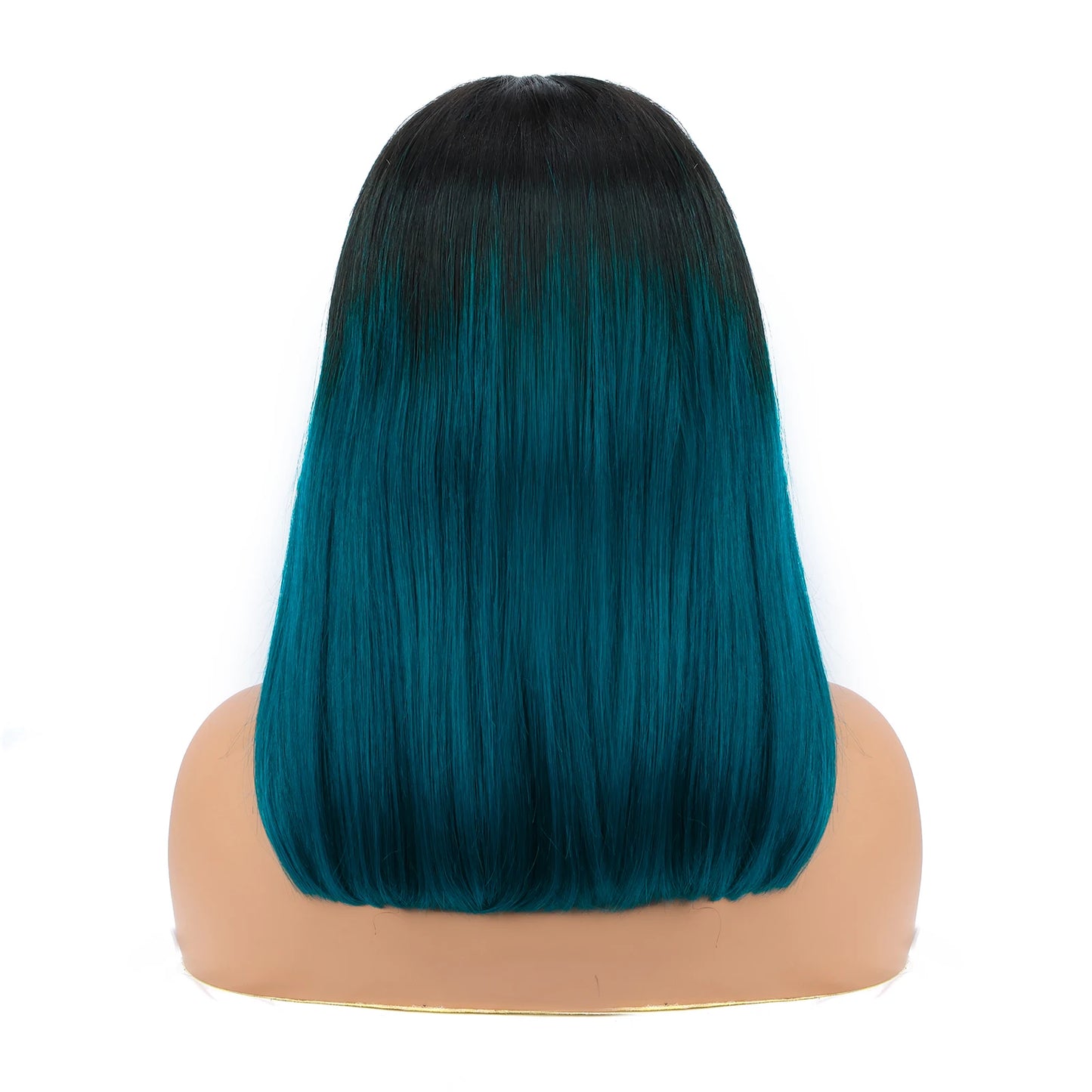 4x4 Lace Closure korte bobpruik van echt haar T1B/groen