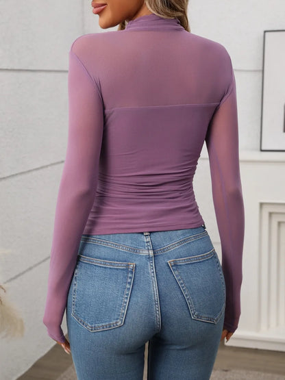 Mock Neck Long Sleeve Top