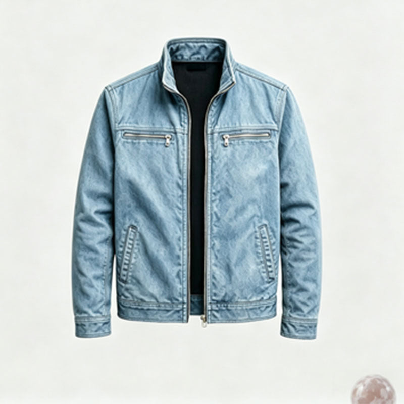 Mens Retro Casual Workwear Jacket Cotton Long Sleeve Coat