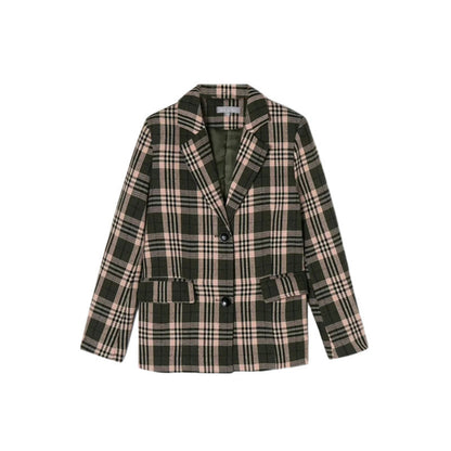 Geruite dames colbert met twee knopen en klepzakken