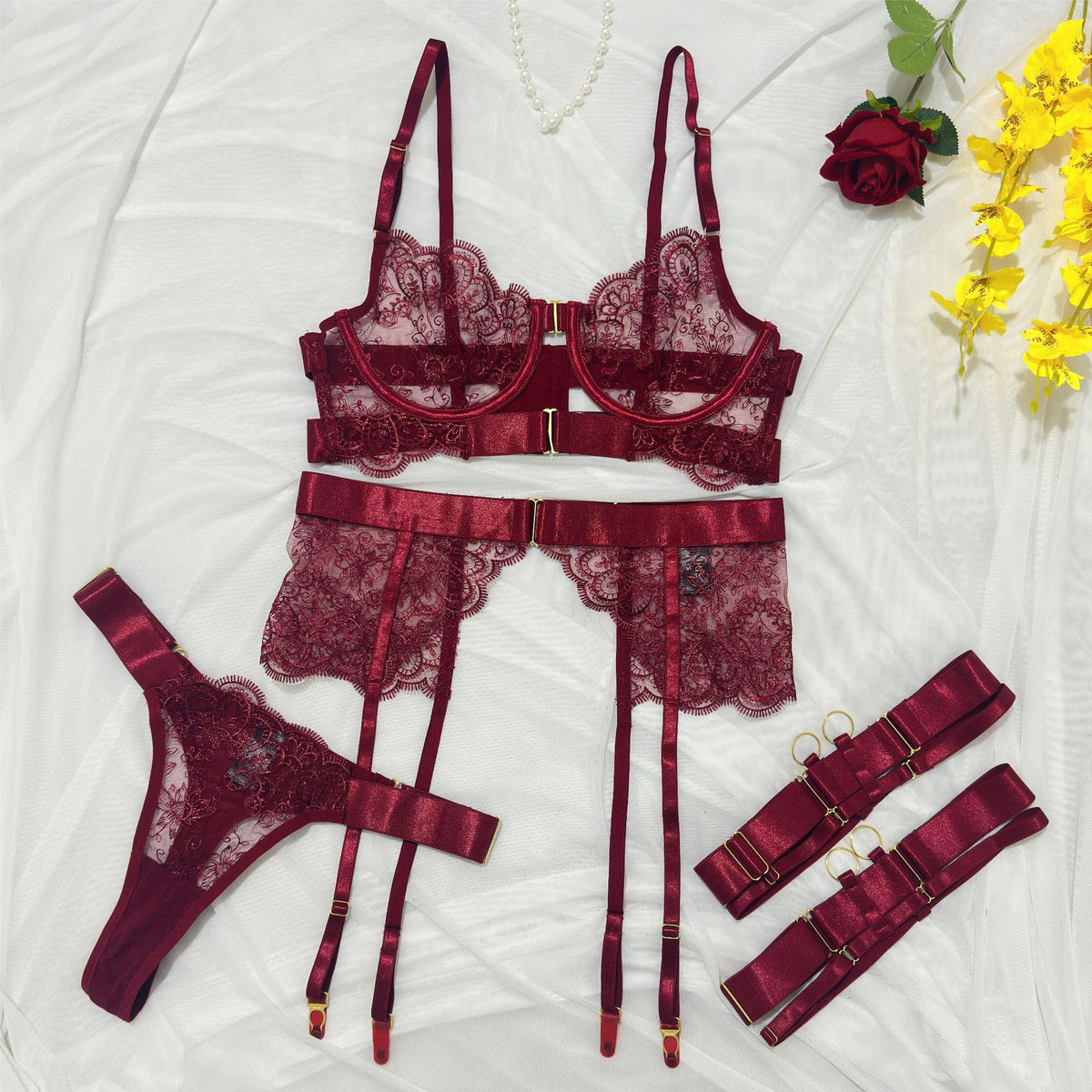 Sexy Lace Embroidery Lingerie Set