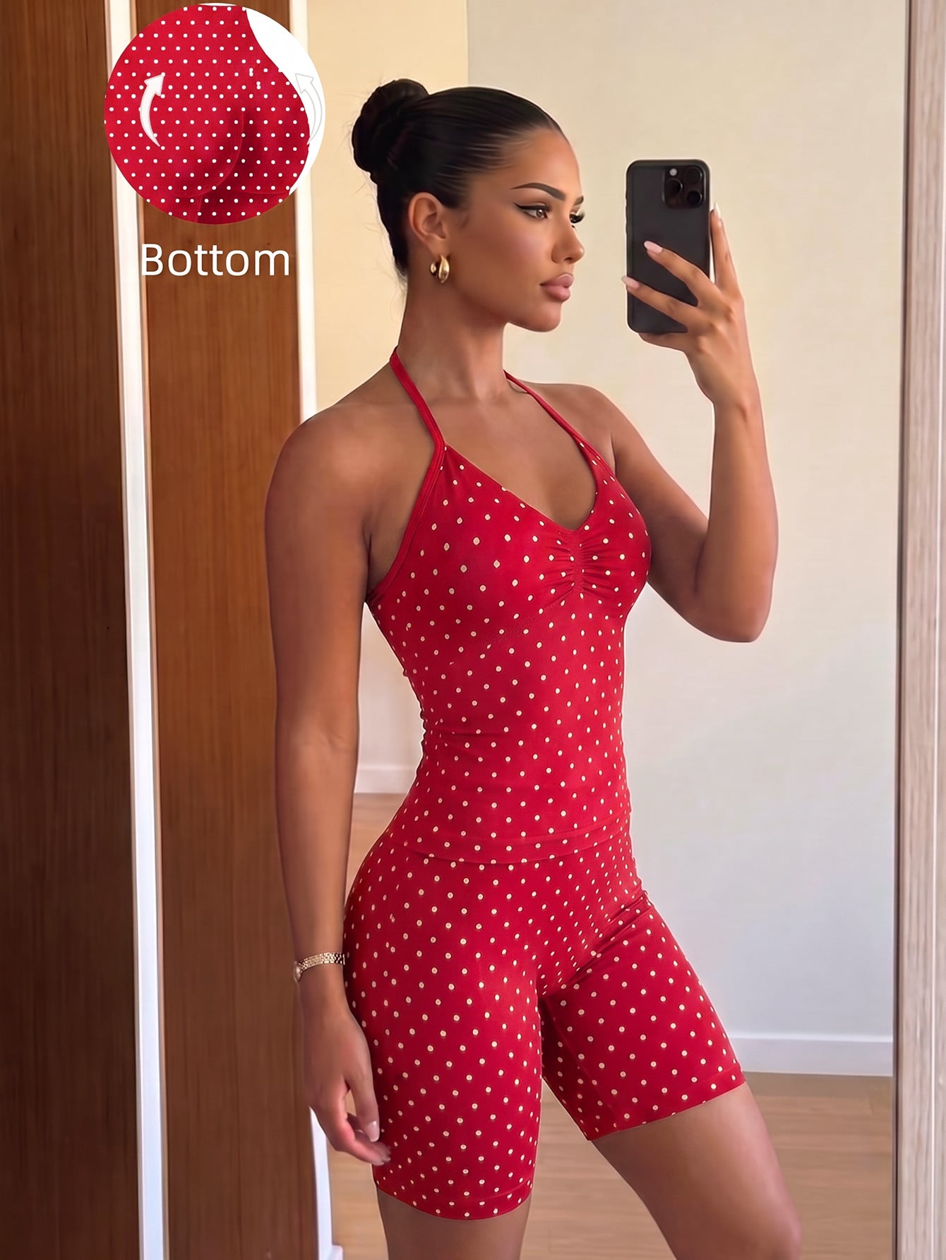 Yoga Fitness Set Halter Neck Top High Waisted Shorts