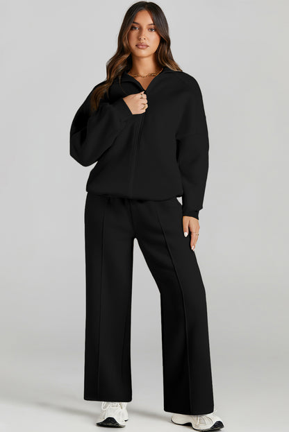 Sweatshirt met halve rits en bijpassende broek