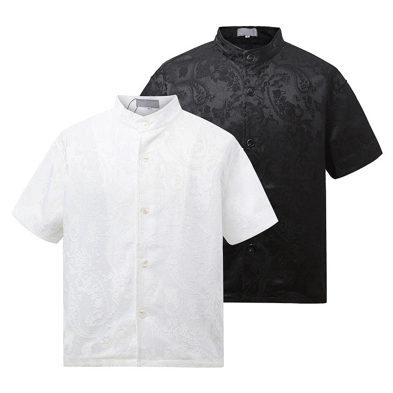 Gentleman Wind Short Sleeve Shirt Men's Blouse Trendy