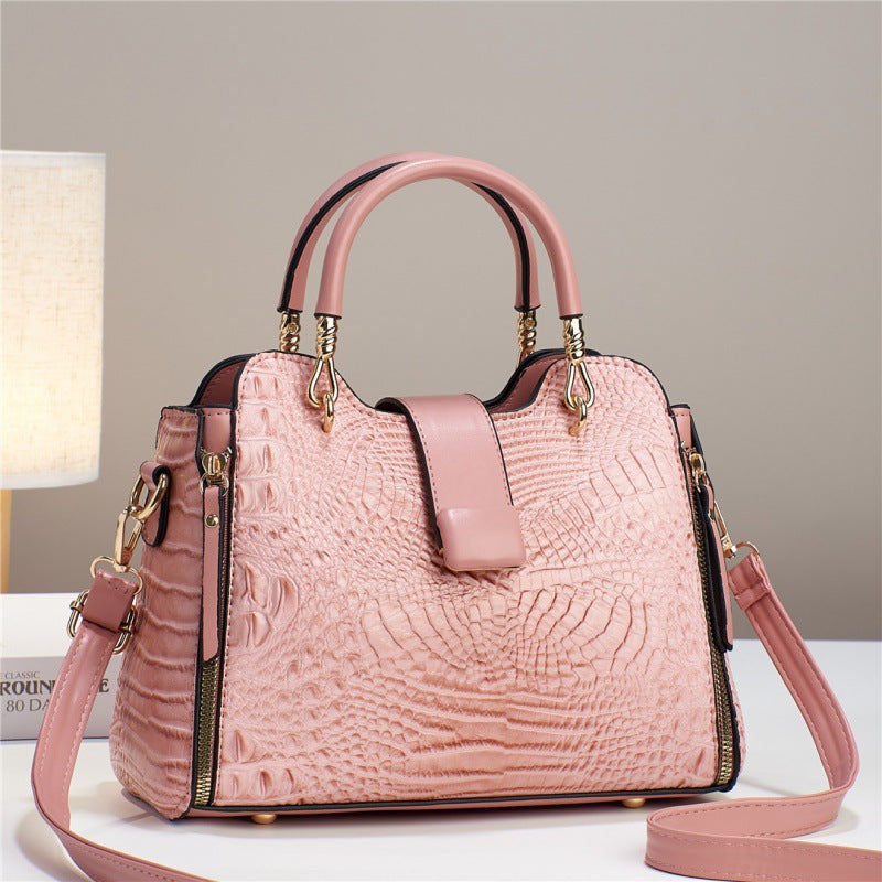 PU crossbody/handtas voor dames met krokodillenprint