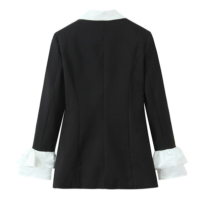 Floral Sleeve Detail Blazer Jacket for Women