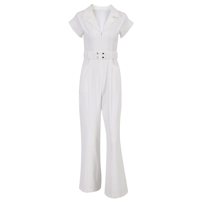 Summer New Fashion Women's Clothing Temperament Commuter Waist Trend Design Sense Niche Jumpsuit