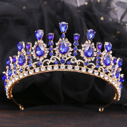 Bride Crown Baroque Water Drop Diamond Princess Crown Performance Birthday Headwear Wedding Dress Accessories
