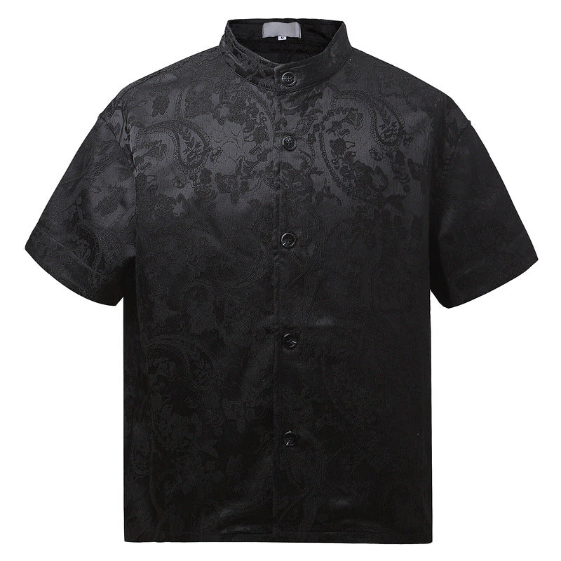 Gentleman Wind Short Sleeve Shirt Men's Blouse Trendy