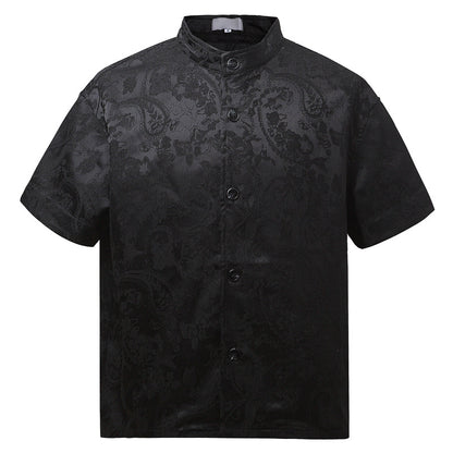 Gentleman Wind Short Sleeve Shirt Men's Blouse Trendy