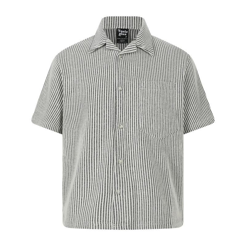 Striped loose short sleeved shirt