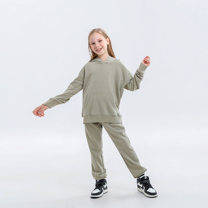 Kinder effen katoenen joggingpak unisex