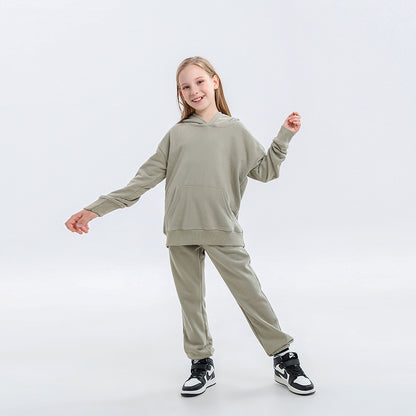 Kinder effen katoenen joggingpak unisex