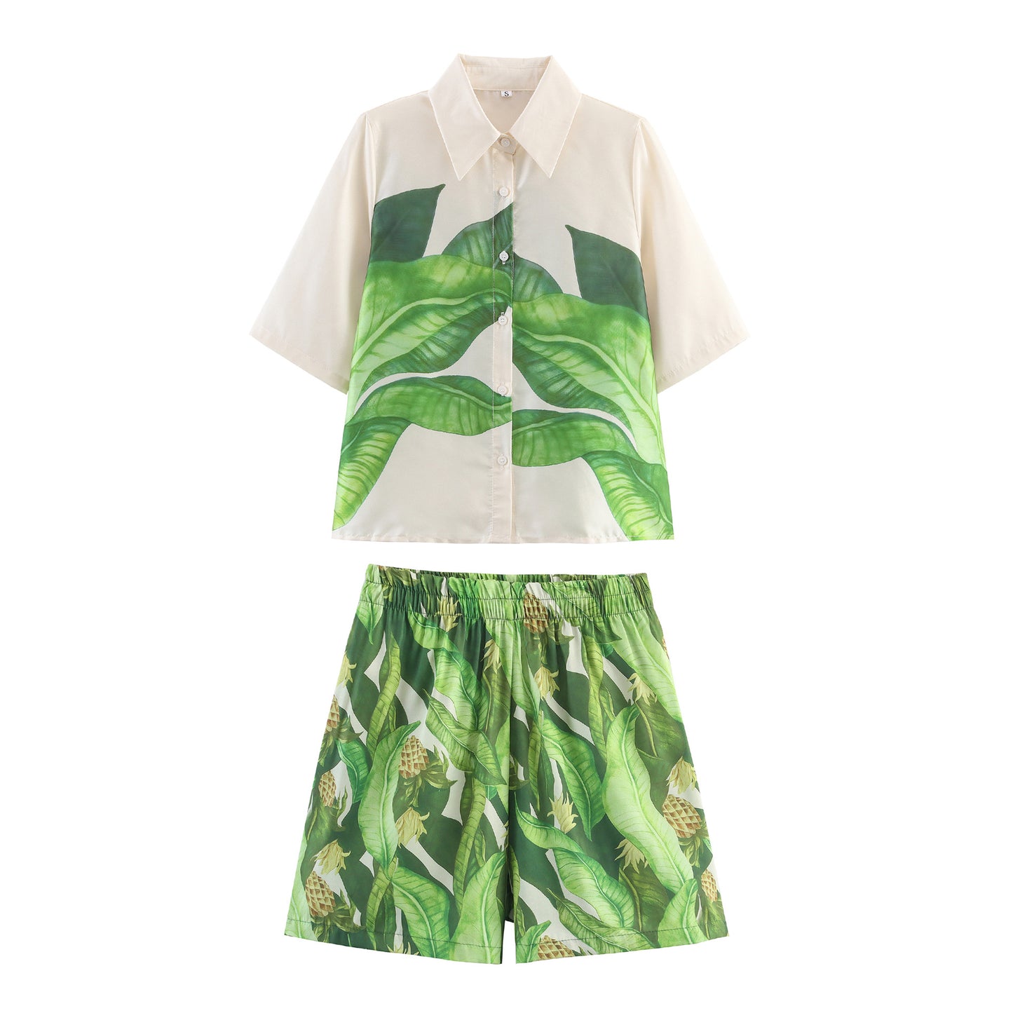 Spring New European and American Style Design Sense Short Sleeve Top and Shorts Set to Show Temperament