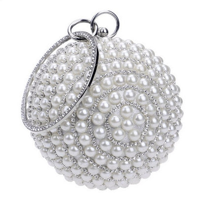 Ball Diamond Tassel Women Party Metal Crystal Clutches Evening  Wedding Bag Bridal Shoulder Handbag Wristlets Clutch