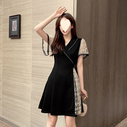 Plus-Size Dress for Women with Design Sense, Tummy-Covering, Slimming, Youthful Look, Casual Dress